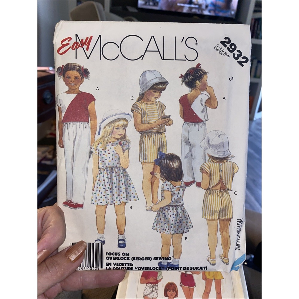 Vintage 1987 McCalls 2932 Sewing Pattern Kids Outfit Set Size 3 Cut Complete